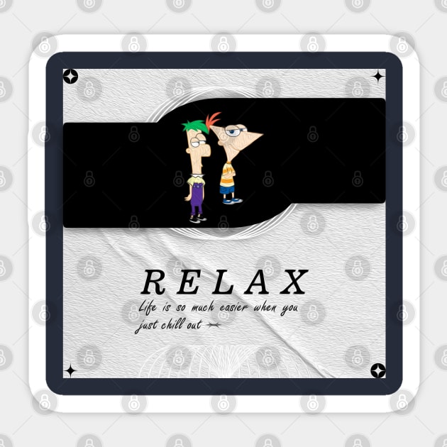 Phineas and Ferb chill out 02 Sticker by Nangers Studio